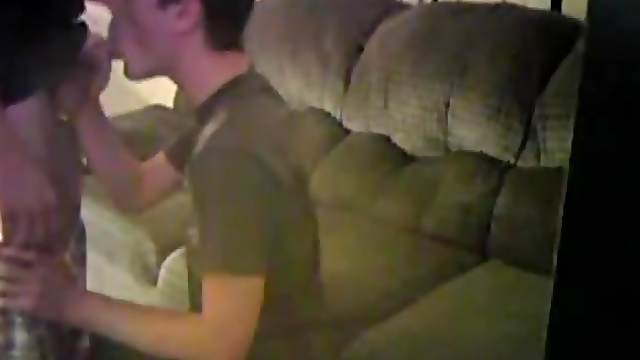 Boy bends over on the couch for doggystyle anal