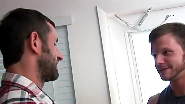 Bearded guys kissing in sensual close up video