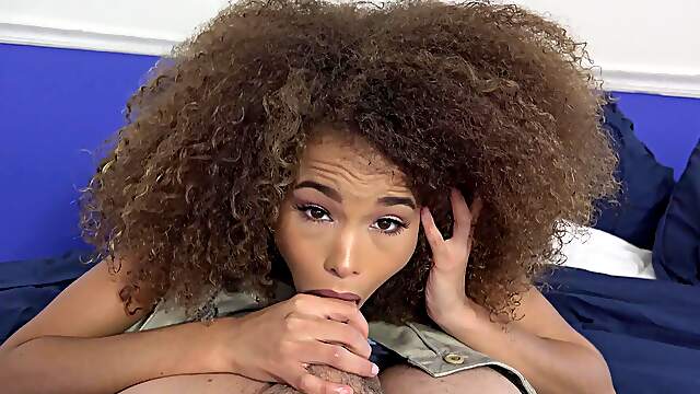 Ebony teen Cecilia Lion rides big cock with passion