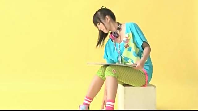 Colorful outfit on an adorable Japanese teen